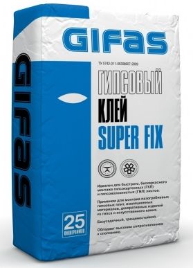 Клей гипсовый монтажный Gifas Super Fix , 25 кг купить в СОМ