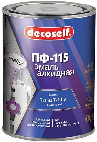 Эмаль ПФ-115 Pufas Decoself, красный, 0.9 кг купить в СОМ