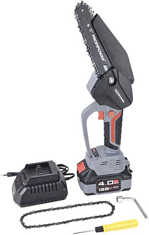 Пила ручная аккумуляторная ProfiPower MKGST-18V, 18В, Li-ion, 2.0А/ч, б/щет, шина 15см, 1.4", 37 звеньев купить в СОМ