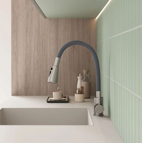 Смеситель для мойки Gross Aqua Neosteel 3241609SSG, нержавеющая сталь, серый купить в СОМ
