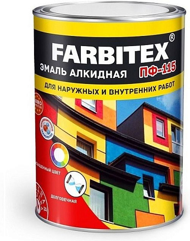 Эмаль ПФ-115 Farbitex, синяя, 0.4 кг купить в СОМ