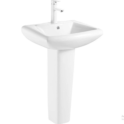 Умывальник Azario Elana 48 белый, с постаментом купить в СОМ