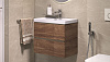 Тумба-умывальник подвесная Velvex Mondi 600-0-2, акация темная, с раковиной Classica Slim 60 купить в СОМ