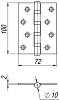 Петля универсальная IN4000U BL (4B/P 100x70x2) черный уп. 1шт купить в СОМ