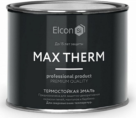 Эмаль термостойкая (700С) Elcon, графит, 0.4 кг купить в СОМ