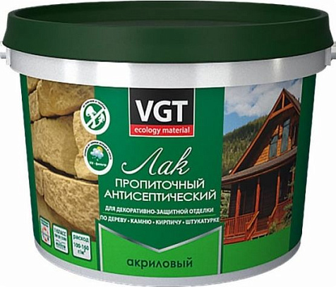 Лак акриловый пропиточный VGT, антисептический, дуб, 2.2 кг купить в СОМ