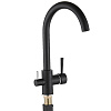 Смеситель для мойки Gota Rocio Special G351-211, цинковый сплав, черный, с выходом для питьевой воды купить в СОМ