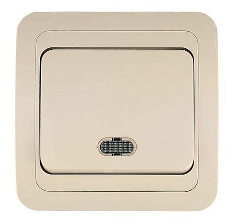 Выключатель 1 клавиша с подсветкой Makel Mimoza крем купить в СОМ