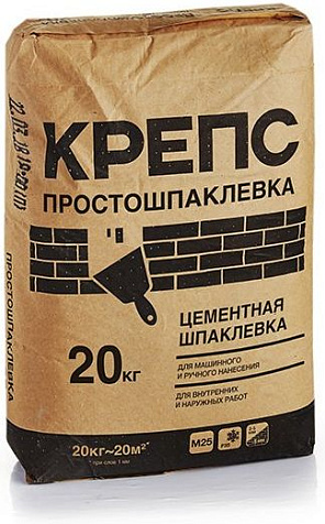 Шпаклевка цементная КРЕПС Просто Шпаклевка, 20 кг купить в СОМ