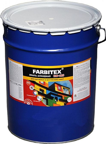 Эмаль ПФ-115 Farbitex, черная, 20 кг купить в СОМ