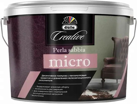 Покрытие декоративное Dufa Creative Perla sabbia micro, перламутровый эффект, 1 кг купить в СОМ