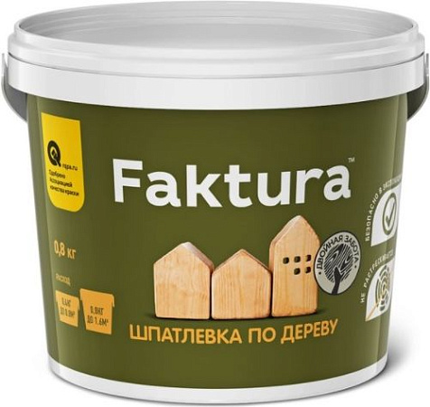 Шпатлевка по дереву Faktura, сосна, 0.8 кг купить в СОМ