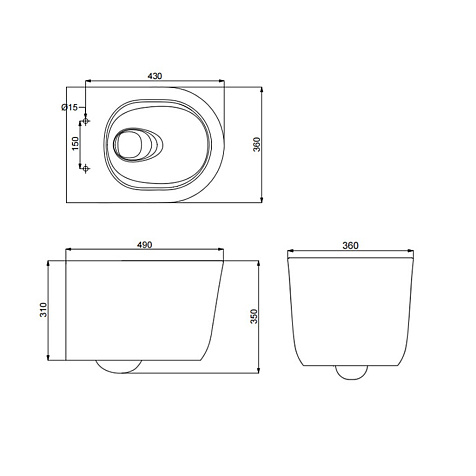 Унитаз подвесной Comforty CF3C789WH, безободковый, торнадо, дюропласт, микролифт купить в СОМ