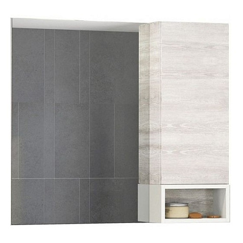 Зеркало-шкаф Comforty Прага 75 дуб белый купить в СОМ