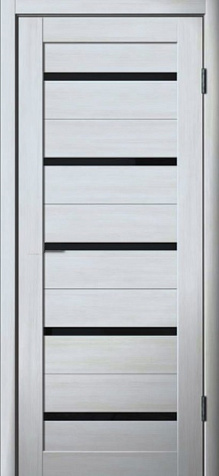 Дверное полотно остекленное 206 Ясень пепельный стекло черное, 800х2000мм купить в СОМ