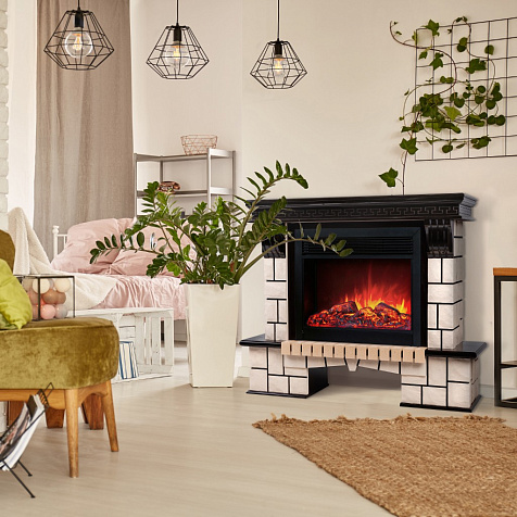 Камин электрический RealFlame Moonblaze BL/ Stone NEW 26, белый купить в СОМ